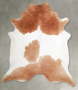 Brown and White XX-Large Brazilian Cowhide Rug 7'8"H x 7'1"W #A55260 by Hudson Hides
