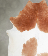 Brown and White XX-Large Brazilian Cowhide Rug 7'8"H x 7'1"W #A55260 by Hudson Hides