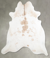 Beige and White XX-Large Brazilian Cowhide Rug 7'5"H x 7'1"W #A55263 by Hudson Hides