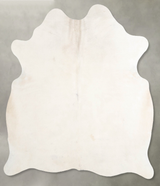 Solid White Large Brazilian Cowhide Rug 5'9"H x 5'3"W #A55271 by Hudson Hides