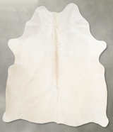 Solid White Large Brazilian Cowhide Rug 5'10"H x 5'7"W #A55273 by Hudson Hides