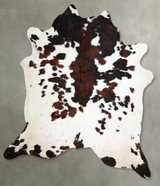 Tricolor XX-Large Brazilian Cowhide Rug 8'1"H x 7'6"W #A55286 by Hudson Hides