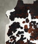 Tricolor X-Large Brazilian Cowhide Rug 6'6"H x 6'2"W #A55298 by Hudson Hides
