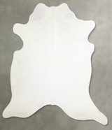 Solid White X-Large Brazilian Cowhide Rug 7'1"H x 6'8"W #A55301 by Hudson Hides