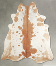 Beige and White X-Large Brazilian Cowhide Rug 7'0"H x 6'9"W #A55302 by Hudson Hides