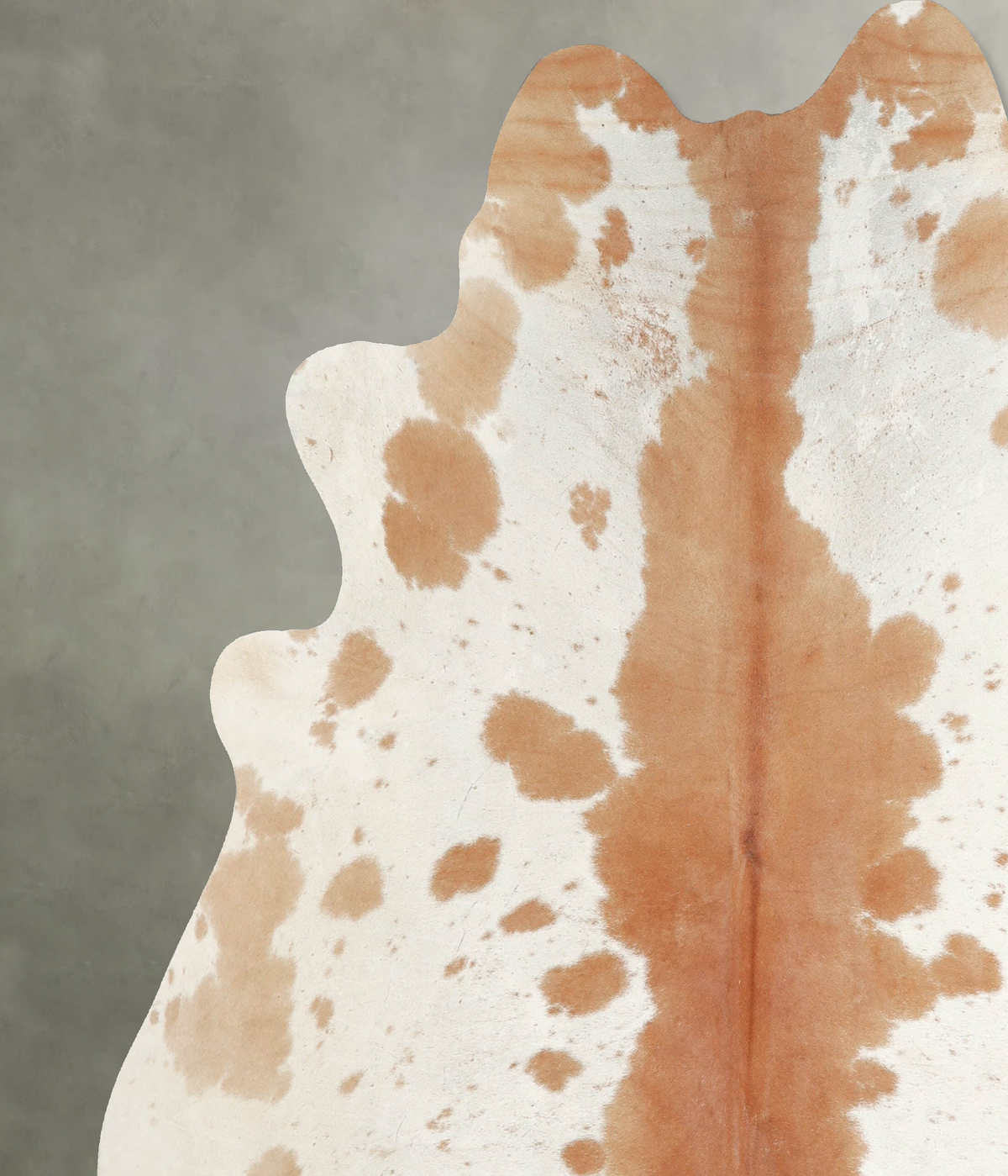 Beige and White X-Large Brazilian Cowhide Rug 7'0"H x 6'9"W #A55302 by Hudson Hides