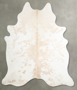 Beige and White X-Large Brazilian Cowhide Rug 7'5"H x 6'7"W #A55305 by Hudson Hides