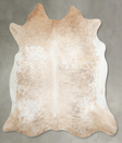 Beige and White X-Large Brazilian Cowhide Rug 6'3"H x 6'7"W #A55306 by Hudson Hides