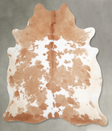 Beige and White X-Large Brazilian Cowhide Rug 6'11"H x 6'4"W #A55313 by Hudson Hides
