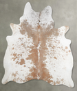 Beige and White X-Large Brazilian Cowhide Rug 7'6"H x 6'7"W #A55315 by Hudson Hides