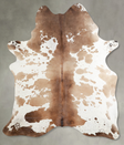 Beige and White X-Large Brazilian Cowhide Rug 7'8"H x 5'10"W #A55322 by Hudson Hides