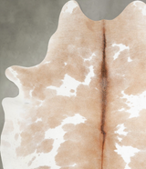 Beige and White X-Large Brazilian Cowhide Rug 7'7"H x 6'0"W #A55323 by Hudson Hides
