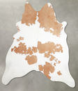 Beige and White XX-Large Brazilian Cowhide Rug 7'5"H x 7'2"W #A55324 by Hudson Hides