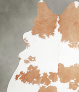 Beige and White XX-Large Brazilian Cowhide Rug 7'5"H x 7'2"W #A55324 by Hudson Hides