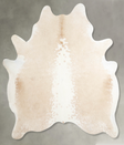 Beige and White X-Large Brazilian Cowhide Rug 7'2"H x 6'3"W #A55325 by Hudson Hides