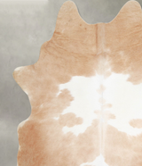 Beige and White X-Large Brazilian Cowhide Rug 7'5"H x 6'2"W #A55326 by Hudson Hides