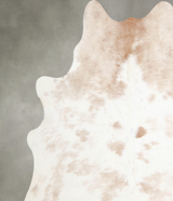 Beige and White Large Brazilian Cowhide Rug 6'3"H x 5'11"W #A55328 by Hudson Hides
