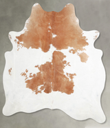 Beige and White Large Brazilian Cowhide Rug 6'7"H x 5'9"W #A55329 by Hudson Hides