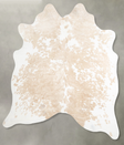 Beige and White Large Brazilian Cowhide Rug 6'2"H x 5'7"W #A55331 by Hudson Hides
