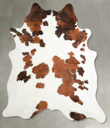 Tricolor Large Brazilian Cowhide Rug 6'4"H x 6'4"W #A55335 by Hudson Hides