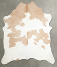 Beige and White X-Large Brazilian Cowhide Rug 6'11"H x 6'3"W #A55337 by Hudson Hides