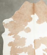Beige and White X-Large Brazilian Cowhide Rug 6'11"H x 6'3"W #A55337 by Hudson Hides