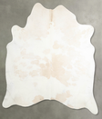 Beige and White X-Large Brazilian Cowhide Rug 6'10"H x 6'7"W #A55338 by Hudson Hides