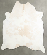 Beige and White X-Large Brazilian Cowhide Rug 6'10"H x 6'7"W #A55338 by Hudson Hides