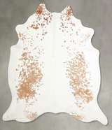 Beige and White X-Large Brazilian Cowhide Rug 7'0"H x 6'5"W #A55339 by Hudson Hides