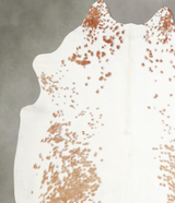 Beige and White X-Large Brazilian Cowhide Rug 7'0"H x 6'5"W #A55339 by Hudson Hides
