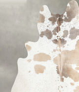 Beige and White X-Large Brazilian Cowhide Rug 7'3"H x 6'8"W #A55340 by Hudson Hides