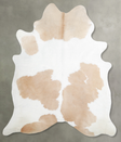 Beige and White X-Large Brazilian Cowhide Rug 7'3"H x 6'5"W #A55341 by Hudson Hides