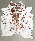 Tricolor Large Brazilian Cowhide Rug 5'10"H x 5'3"W #A55347 by Hudson Hides
