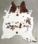 Tricolor Large Brazilian Cowhide Rug 6'5"H x 5'11"W #A55348 by Hudson Hides
