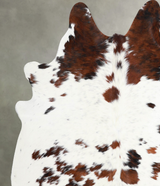 Tricolor Large Brazilian Cowhide Rug 6'5"H x 5'11"W #A55348 by Hudson Hides