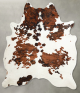 Tricolor X-Large Brazilian Cowhide Rug 6'10"H x 6'0"W #A55351 by Hudson Hides