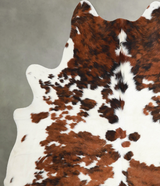 Tricolor X-Large Brazilian Cowhide Rug 6'10"H x 6'0"W #A55351 by Hudson Hides