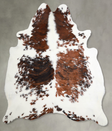 Tricolor X-Large Brazilian Cowhide Rug 6'8"H x 6'4"W #A55356 by Hudson Hides