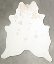 Beige and White X-Large Brazilian Cowhide Rug 6'9"H x 6'4"W #A55357 by Hudson Hides