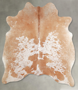 Beige and White Large Brazilian Cowhide Rug 5'11"H x 5'9"W #A55359 by Hudson Hides