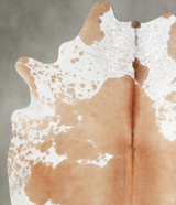 Beige and White X-Large Brazilian Cowhide Rug 7'0"H x 6'6"W #A55360 by Hudson Hides