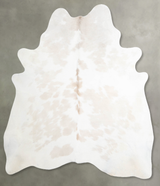 Beige and White Large Brazilian Cowhide Rug 6'7"H x 5'9"W #A55361 by Hudson Hides