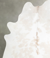Beige and White Large Brazilian Cowhide Rug 6'7"H x 5'9"W #A55361 by Hudson Hides