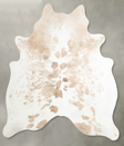 Beige and White Large Brazilian Cowhide Rug 6'6"H x 5'11"W #A55362 by Hudson Hides