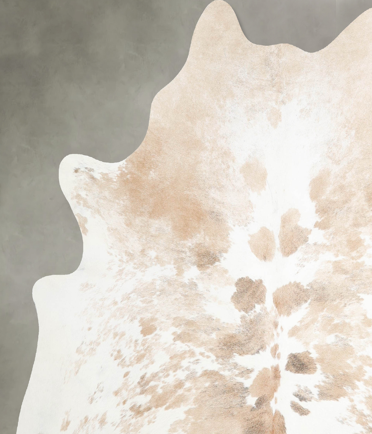 Beige and White Large Brazilian Cowhide Rug 6'6"H x 5'11"W #A55362 by Hudson Hides