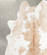 Beige and White X-Large Brazilian Cowhide Rug 6'5"H x 6'4"W #A55365 by Hudson Hides