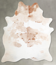 Beige and White Large Brazilian Cowhide Rug 6'4"H x 5'1"W #A55366 by Hudson Hides