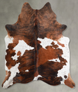 Tricolor Large Brazilian Cowhide Rug 6'8"H x 5'10"W #A55369 by Hudson Hides
