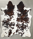 Tricolor Large Brazilian Cowhide Rug 6'1"H x 5'4"W #A55378 by Hudson Hides