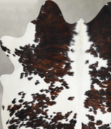 Tricolor Large Brazilian Cowhide Rug 6'1"H x 5'4"W #A55378 by Hudson Hides